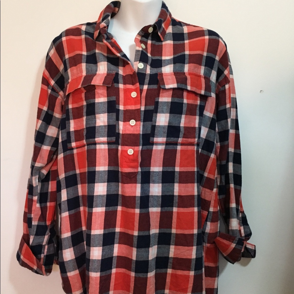 Old Navy Boyfriend Shirt Plaid XS-S - Picture 1 of 8